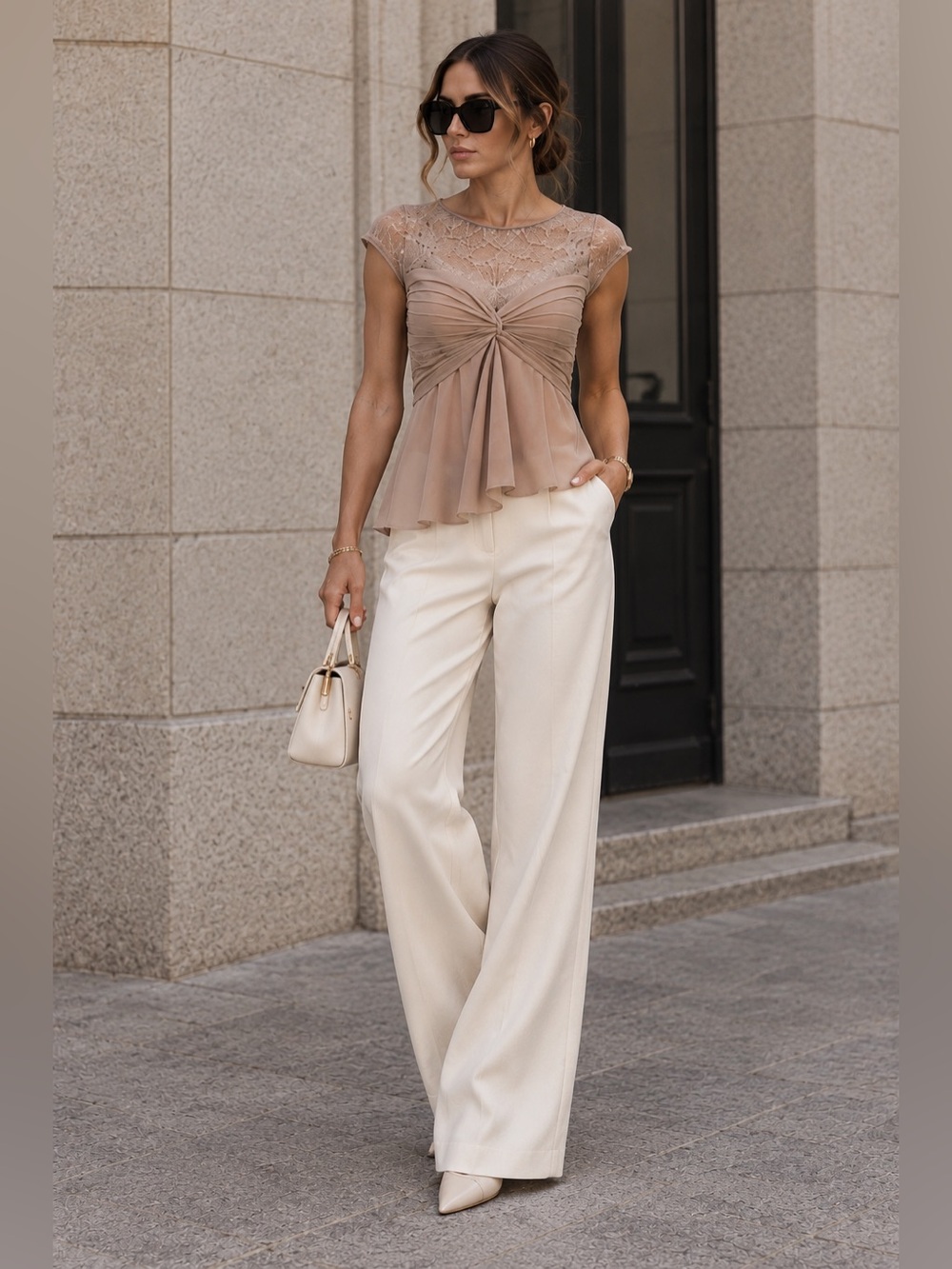 BCBGMAXAZIA draped silk blouse